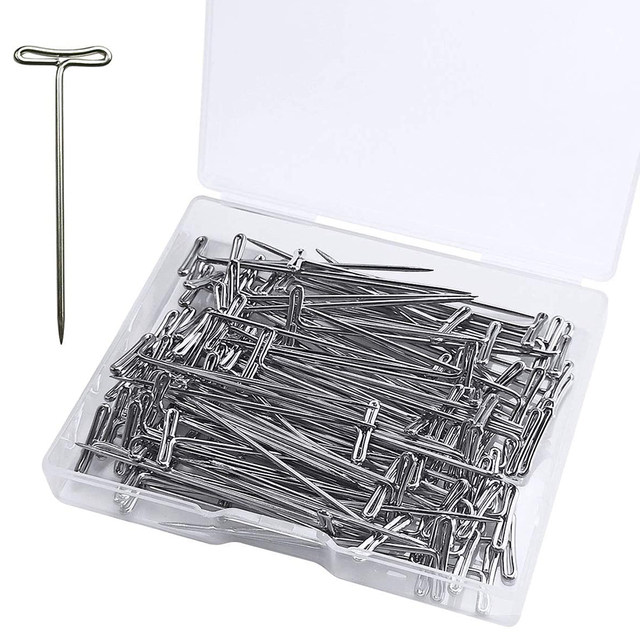 100Pcs Stainless Steel T-pins 38mm Fabric Marking T Pins for DIY Crafting  Knitting Tool Sewing Quilting Pins with Plastic Box - AliExpress